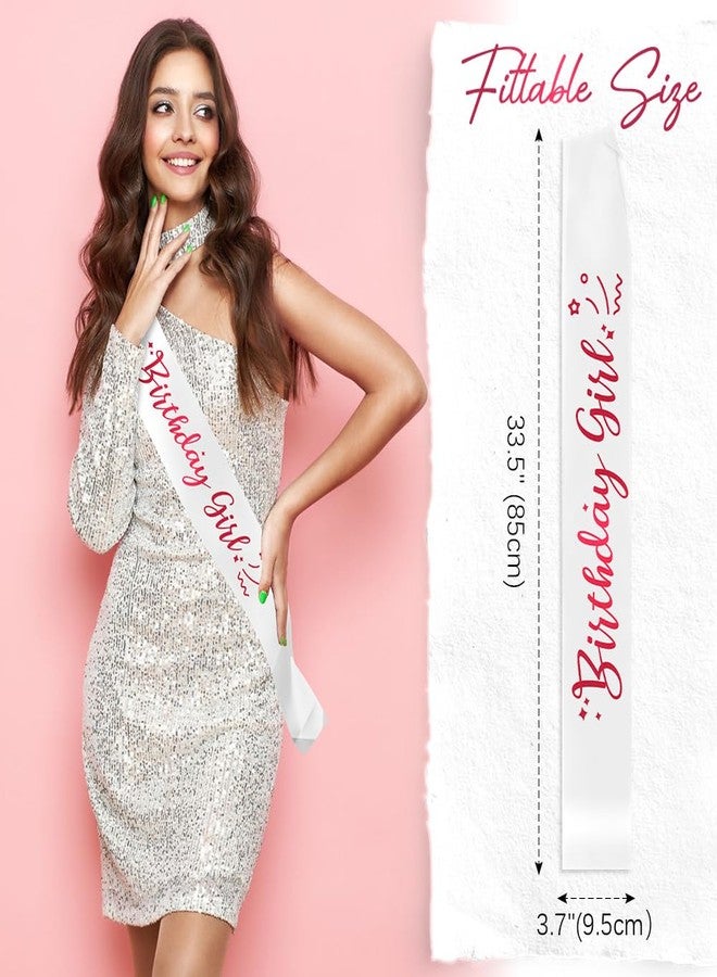 OALCQ Birthday Queen Sash - Satin White Sash With Pink Foil - For 16th, 18th, 21st, 30th, 40th, 50th Birthdays - Image 2
